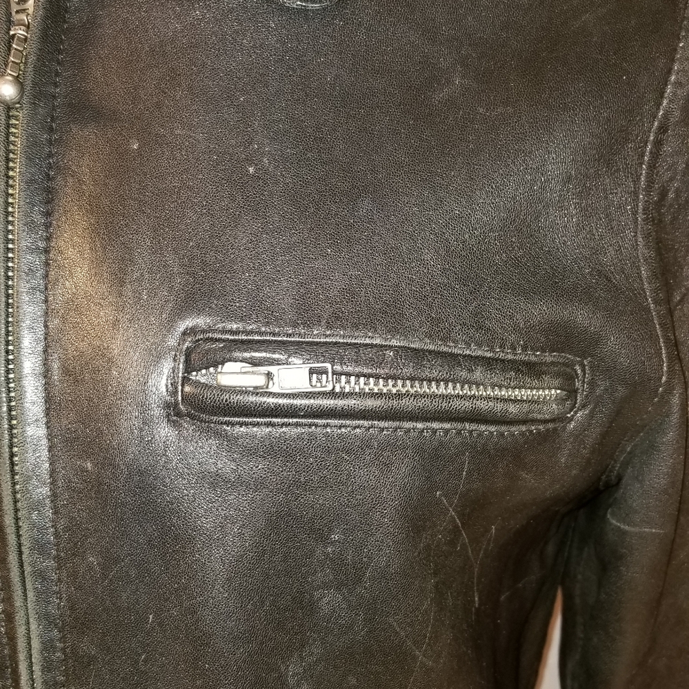 Leather Jacket Shafmastet GreenField Mens Black M - Picture 6 of 9